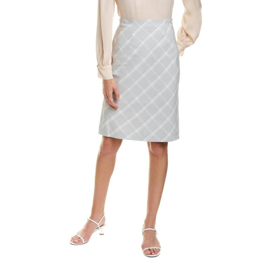 NWT Rebecca Taylor Grey Plaid Pencil Skirt